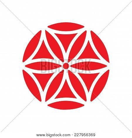 Vector Symbol: The Flower Of Aphrodite. Geometric Rose. The Rose Of Aphrodite, Also Known As The Flo