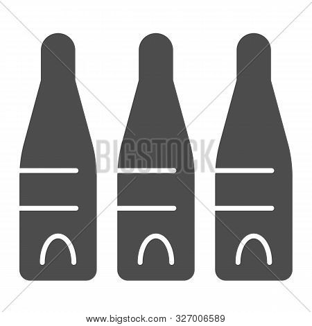 Ampoules Solid Icon. Medical Ampoule Vector Illustration Isolated On White. Ampul Glyph Style Design
