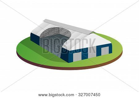 Awning Tarpaulin Tent Temporary Industrial Building Warehouse Hangar. Commercial Exhibition Tunnel H