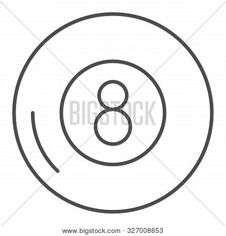 Billiards Thin Line Icon. Billiard Ball Vector Illustration Isolated On White. Eight Ball Outline St