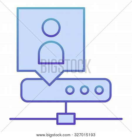 Network Flat Icon. Server Administrator Blue Icons In Trendy Flat Style. Network Admin Gradient Styl