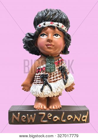 Maori Female Doll In Full Kapa Haka Costume