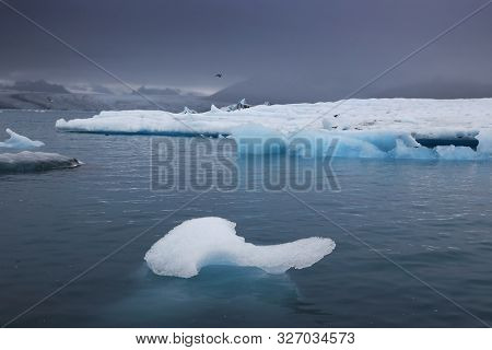 Stormy landscape at Jokullsarlon, Iceland, Europe