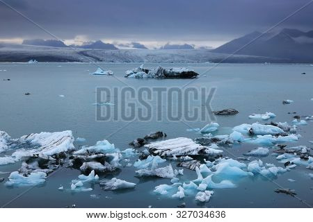 Stormy landscape at Jokullsarlon, Iceland, Europe