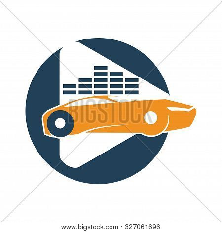 Audio Car System Player Volume Logo Template Isolated Icon