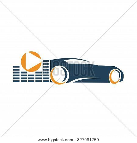 Audio Car System Volume Player Music Logo Template Isolated