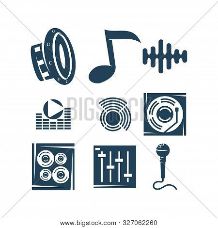 Audio System Logo Template Set Icon Symbol Vector