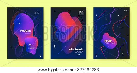 Abstract Fluid Design. Music Party. House Dj Sound. Electronic Dance Festival. Red Abstract Fluid Po