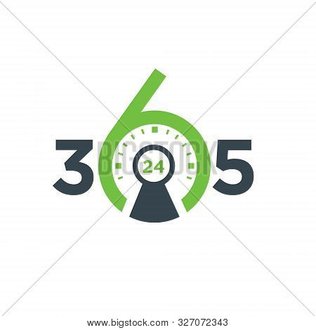 Security 365 Days By 24 Hours Logo/identity Design Template