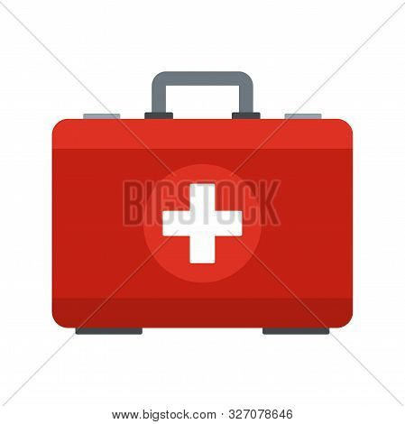 First Aid Kit Icon. Flat Illustration Of First Aid Kit Vector Icon For Web Design