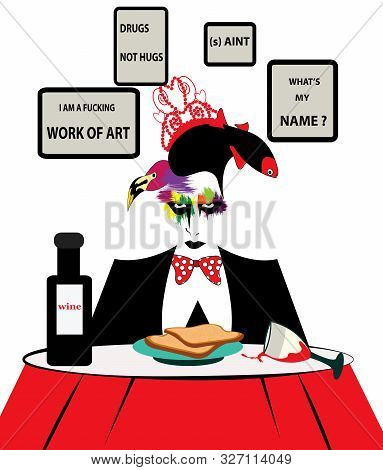 Illustration Of A Hungry Artist Looking Upset