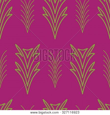 Abstract Tropical Flora Vector Seamless Repeat Pattern