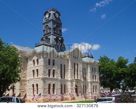 Hood County Courthouse In Historic Granbury, Texas