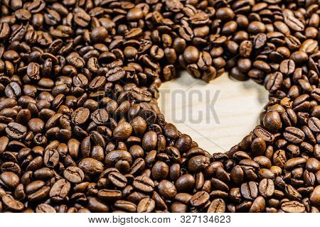 Roasted Coffee Beans With Heart Form