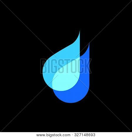 Letter Dd Drop Water Geometric Gradient Logo Vector