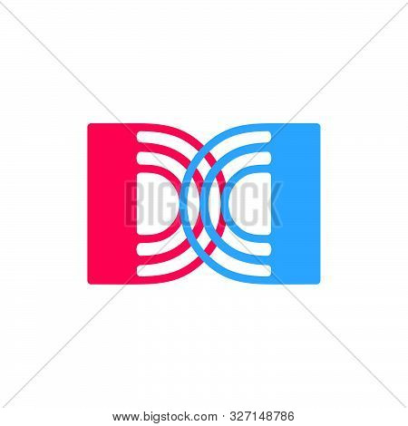 Letter Dd Stripes Linked Colorful Design Vector