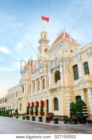Ho Chi Minh City, Vietnam - April 29, 2018 : Ho Chi Minh City Hall