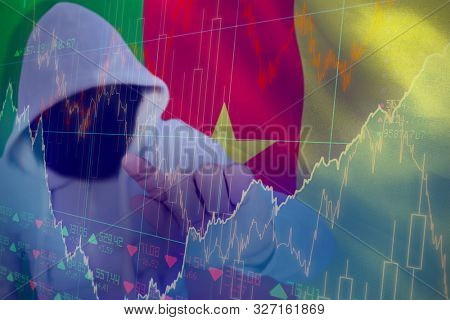 Robber touhing glass against stocks and shares