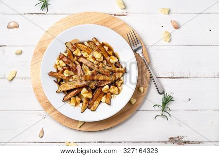 Montreal Poutine From Above View.
