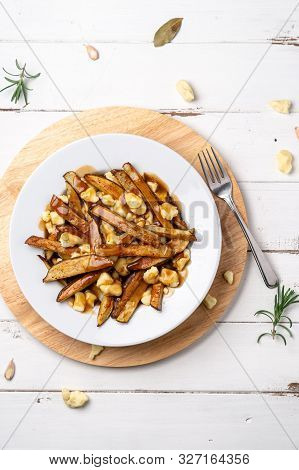Canadian Poutine Dish Top View.
