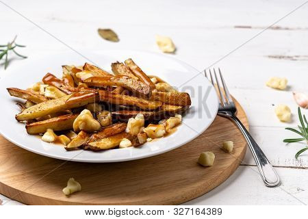 Poutine Dish Low Angle View.