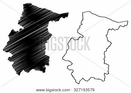Vratsa Province (republic Of Bulgaria, Provinces Of Bulgaria) Map Vector Illustration, Scribble Sket