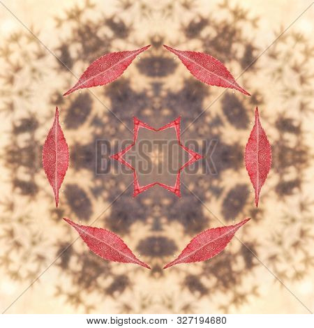 Golden Autumn With Leaves Flying In Mandala