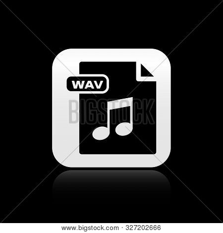 Black Wav File Document. Download Wav Button Icon Isolated On Black Background. Wav Waveform Audio F