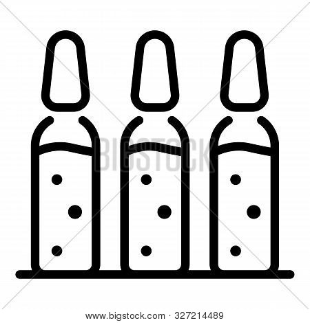 Medical Ampules Icon. Outline Medical Ampules Vector Icon For Web Design Isolated On White Backgroun
