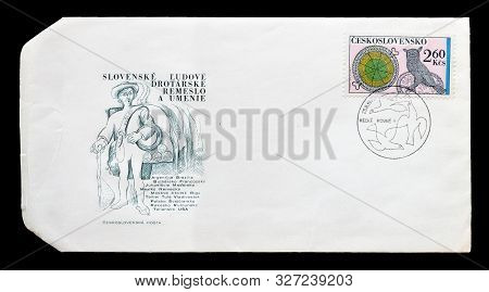 First Day Cover Letter, Printed By Czechoslovakia, With Cancelled Postage Stamps That Show Ornamenta