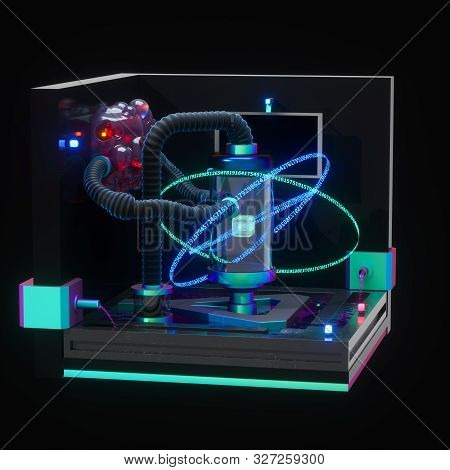 A Dark Chemistry Manufacture Workshop, 3D Rendering.