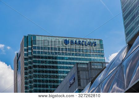 Canary Wharf London. 23 May 2019. A View Of The Barclays Bank Head Office In Canary Wharf In London