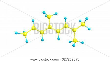 Alloocimene Molecular Structure Isolated On White