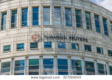 Canary Wharf London. 23 May 2019. A View Of The Thomson Reuters Office In Canary Wharf In London