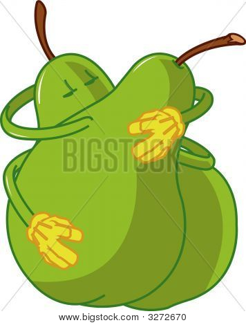 PEAR Cartoons omhelzen en kussen