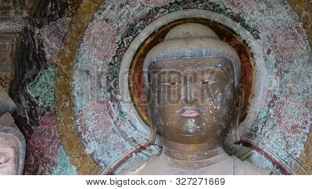 Maijishan Cave-temple Complex In Tianshui City, Gansu Province China. A Mountain With Religious Cave