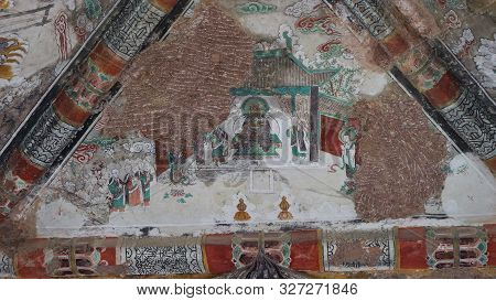 Maijishan Cave-temple Complex In Tianshui City, Gansu Province China. A Mountain With Religious Cave