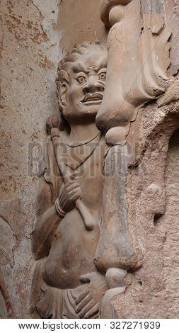 Maijishan Cave-temple Complex In Tianshui City, Gansu Province China. A Mountain With Religious Cave