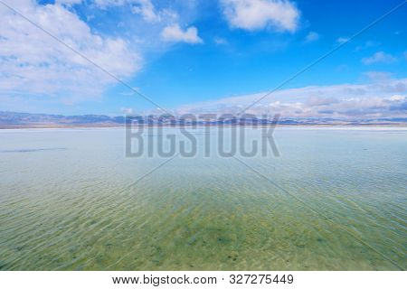 Majestic Beautiful Landscape Of Caka Salt Lake In Qinghai China