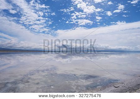 Majestic Beautiful Landscape Of Caka Salt Lake In Qinghai China