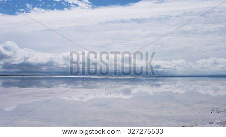 Majestic Beautiful Landscape Of Caka Salt Lake In Qinghai China