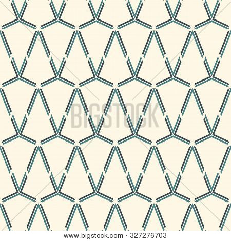 Seamless Surface Pattern With Interlocking Triangles Tessellation. Triangular Grid Structure Abstrac