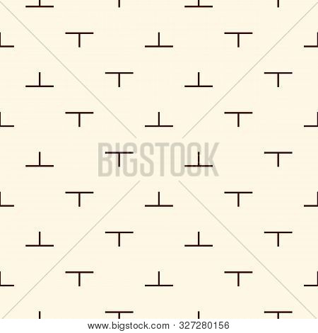 Minimalist Seamless Pattern With Simple Geometric Ornament. Repeated Puzzle Mosaic Abstract Backgrou