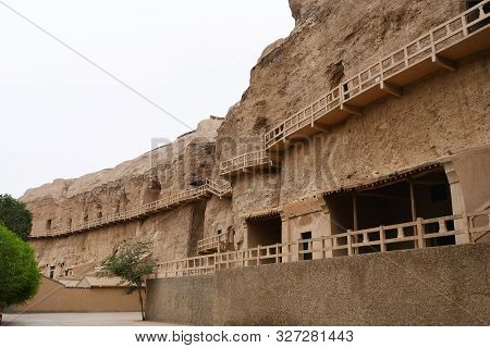 Landscape View Of The Yulin Cave In Dunhuang Ggansu China