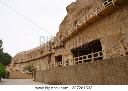 Landscape View Of The Yulin Cave In Dunhuang Ggansu China