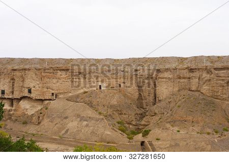 Landscape View Of The Yulin Cave In Dunhuang Ggansu China