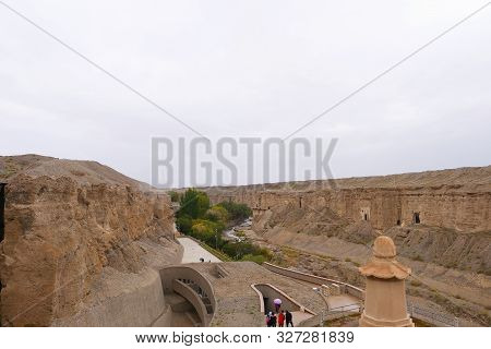 Landscape View Of The Yulin Cave In Dunhuang Ggansu China