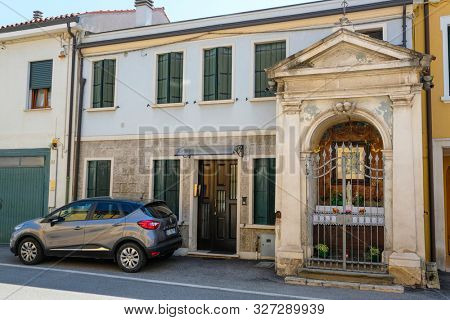 Arka Petrarka, Italy - July, 14, 2019: Catholic cathidral in Arka Petrarka, Italy