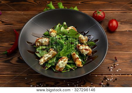 Ebi Wasabi Tiger Prawns In Batter With Fresh Spinach And Spicy Sweet Milko Wasabi Sauce