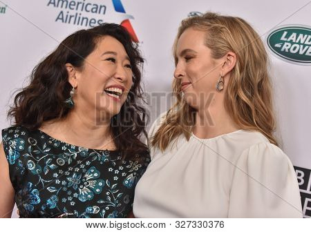 LOS ANGELES - SEP 21:  Sandra Oh and Jodie Comer arrives to the BAFTA Los Angeles and BBC America TV Tea Party  on September 21, 2019 in Hollywood, CA